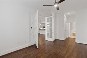 Primary Bedroom with French Doors, Walk-in Closet, Second Wide Closet and Ensuite Bathroom