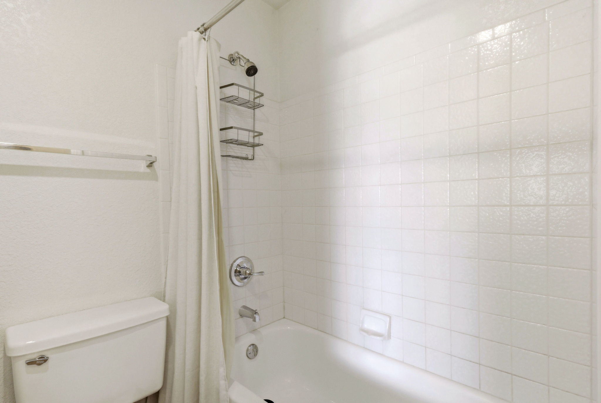Relaxing tub and shower combination.