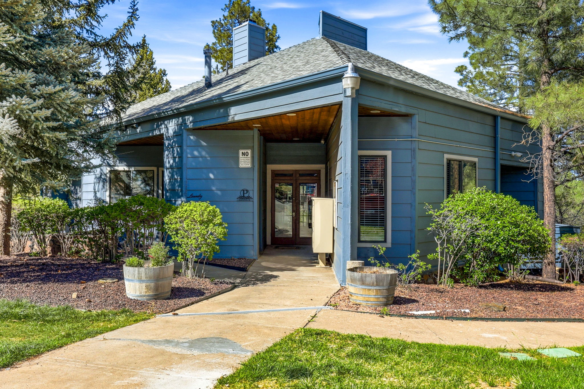 Community clubhouse with laundry and gathering space.