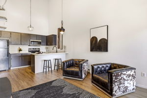 Light-filled great room with soaring ceilings and seamless open-concept living.