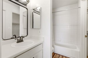 Full size master bathroom with walk-in closet.
