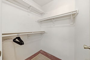 Spacious walk-in closet with ample storage.