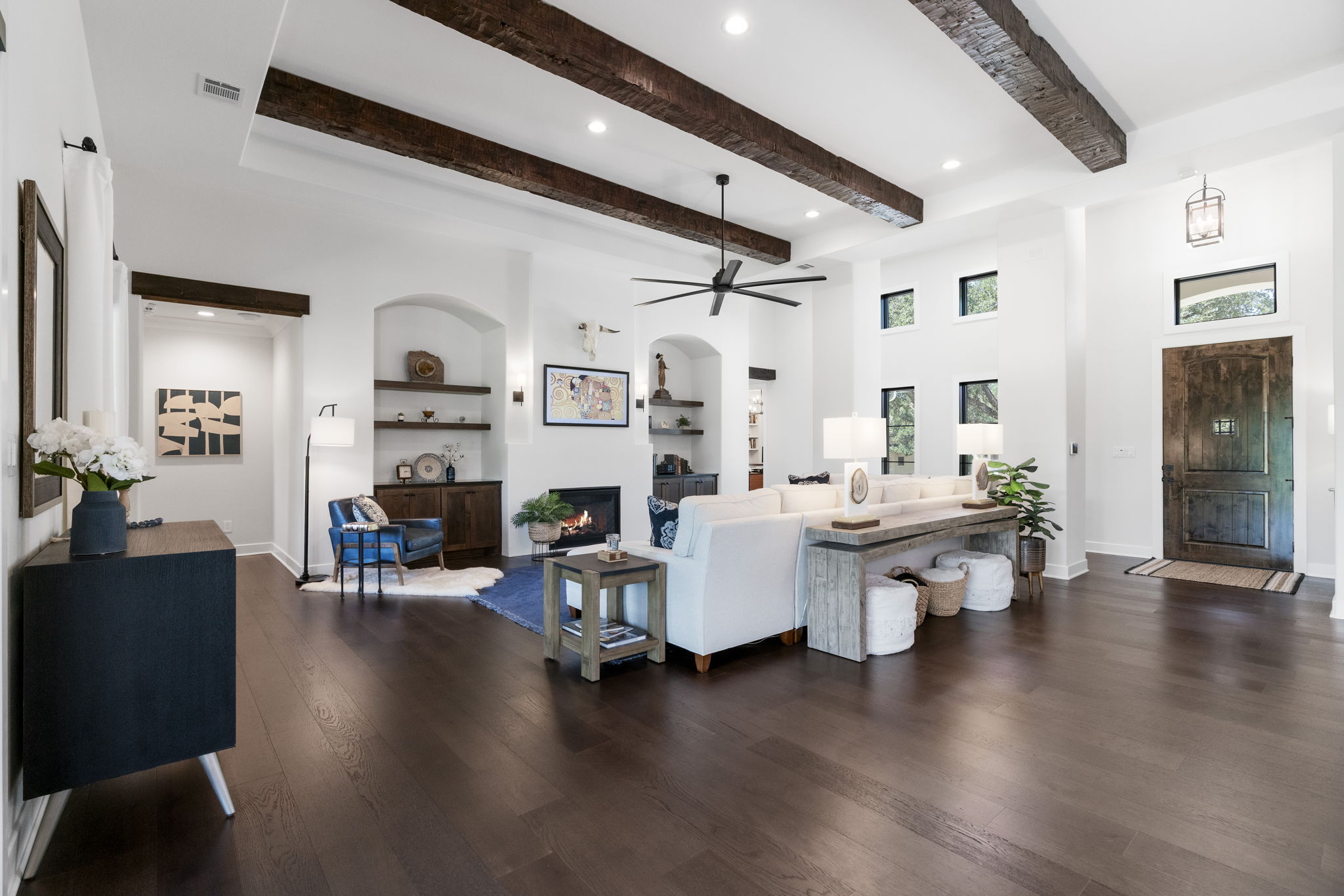 Entry leads to open concept living.