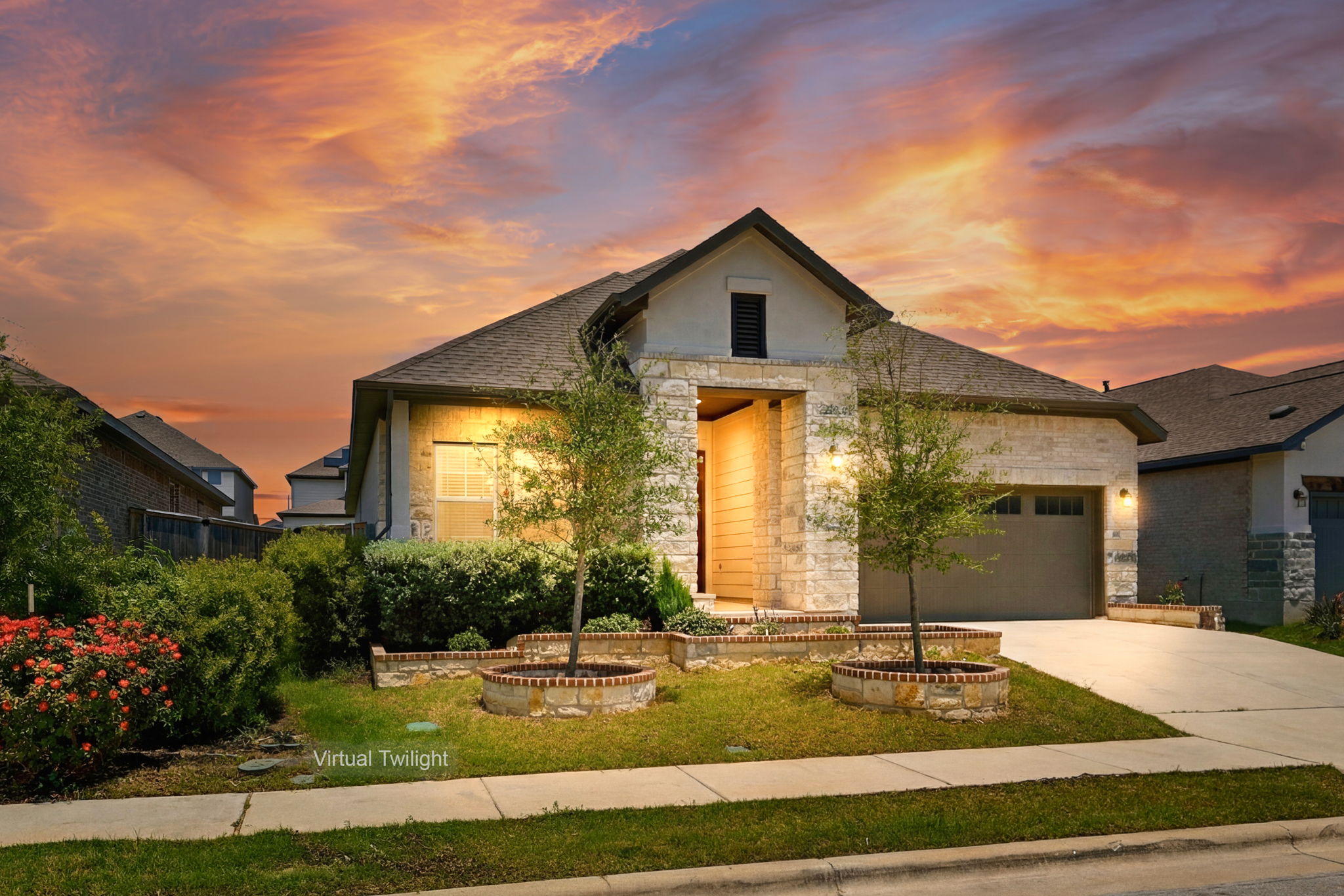 Virtual Twilight of Front of Home