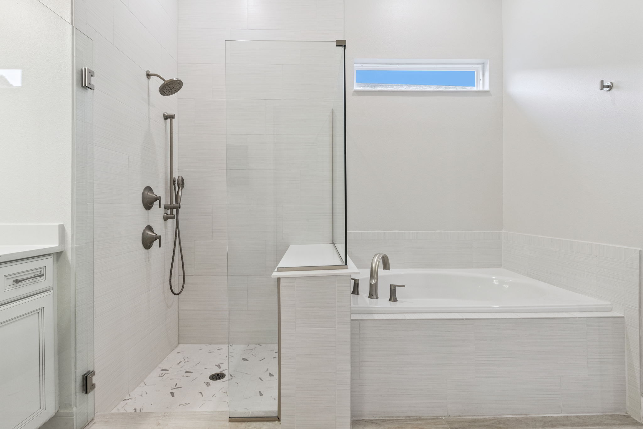 Primary shower and garden Tub