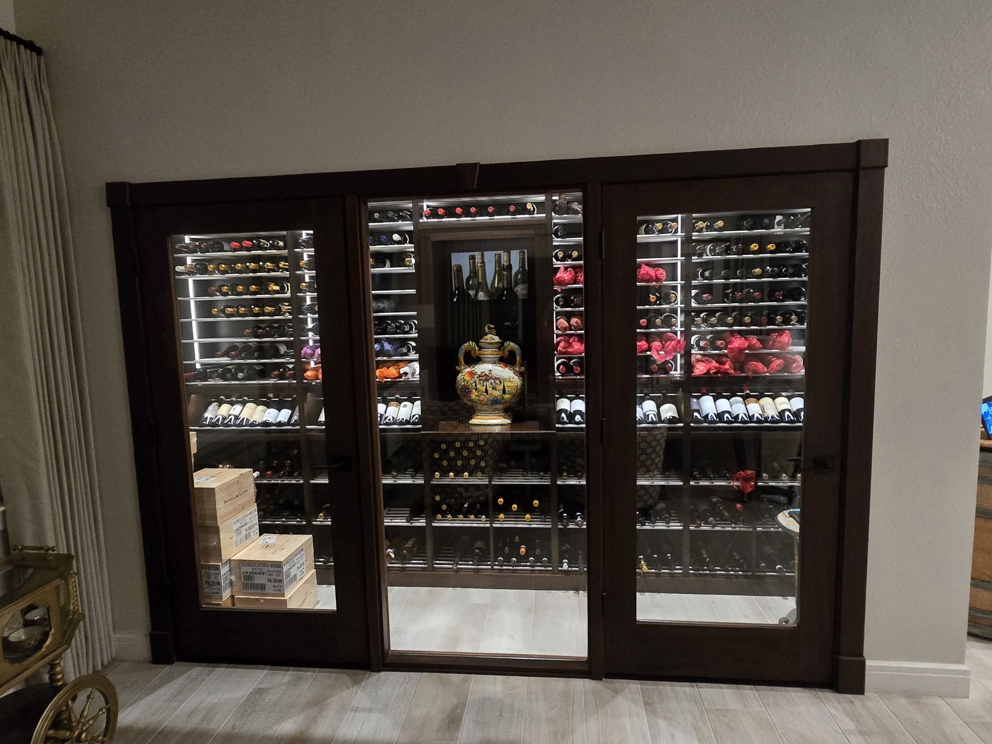 Wine cellar is custom build