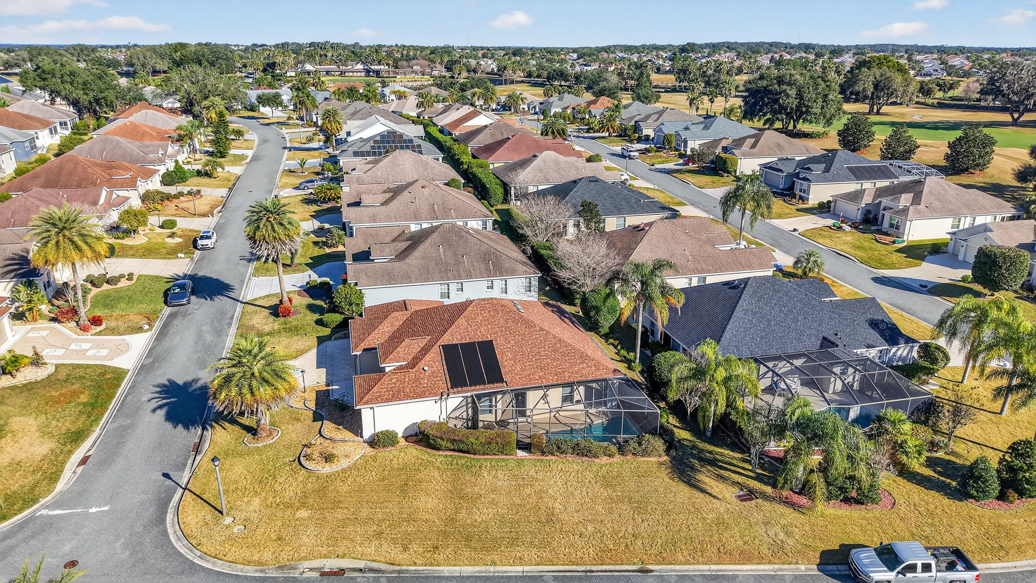 Aerial Side Elevation with Swimming Pool and Large Corner Lot