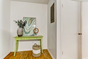 Kitchen alcove offers additional storage potential