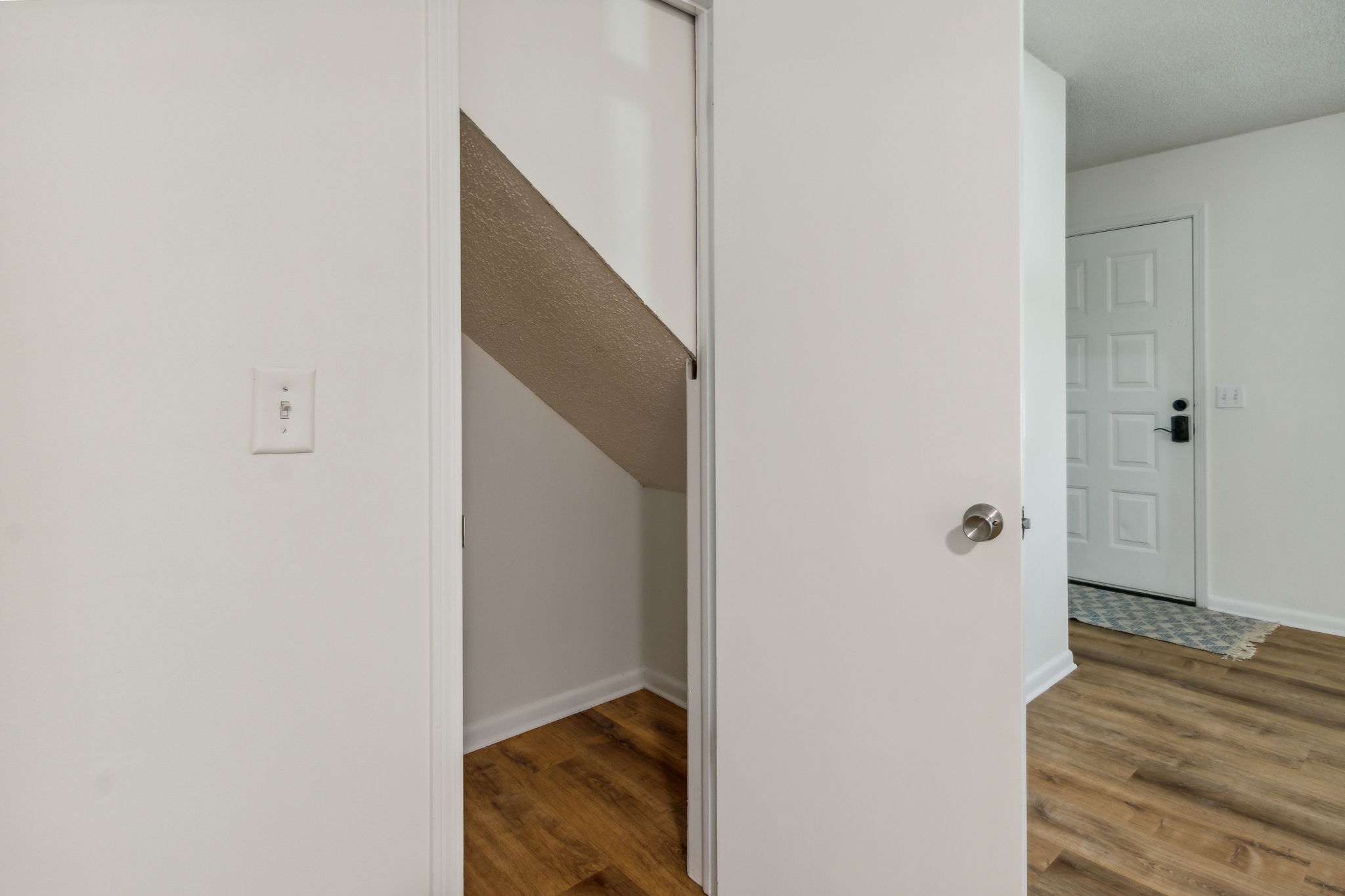 Each unit features additional storage beneath the stairwell