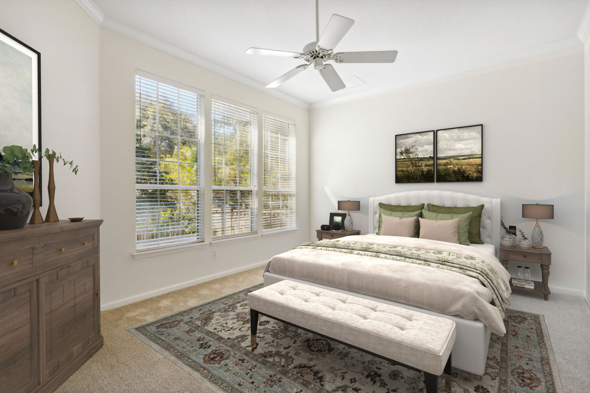 Virtually Staged Primary Bedroom
