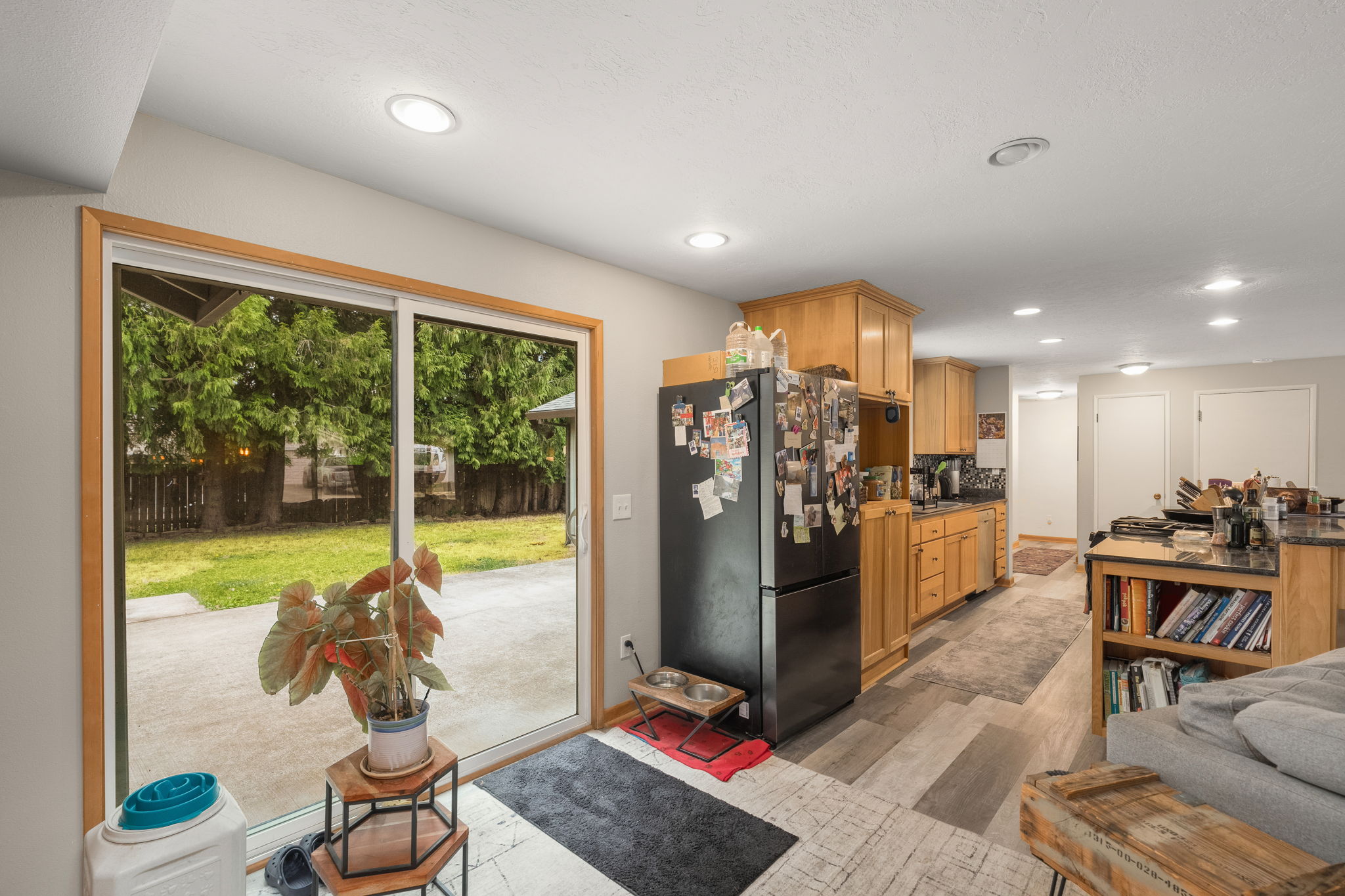 Kitchen with sliding door to back patio