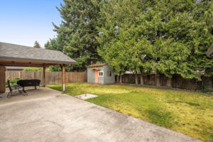 Spacious Back Patio, Yard, Covered Patio, Shed