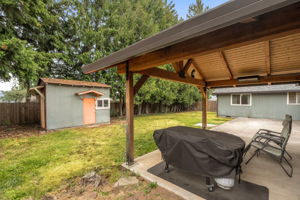Covered Back Patio and Shed