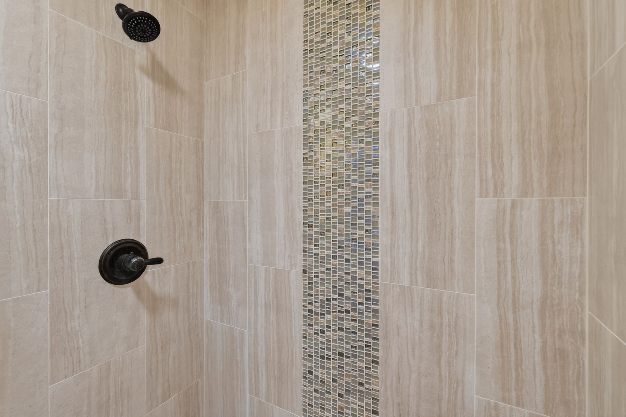 Primary Bathroom TILED WALK-In shower with frameless glass