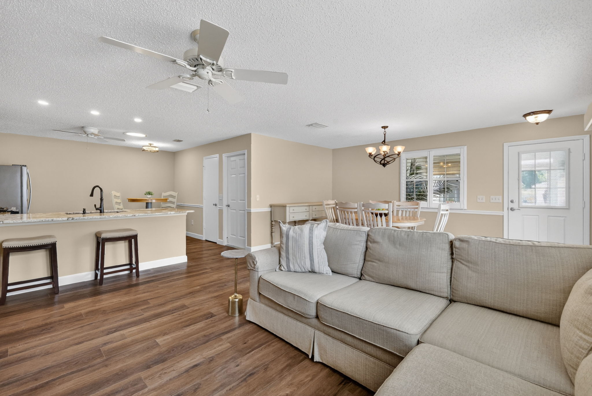 Living, Dining, and Kitchen