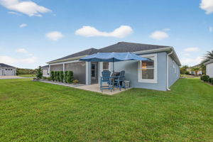 Rear Elevation with Patio and Large Corner Lot