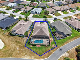 Aerial Rear Elevation with Property Lines
