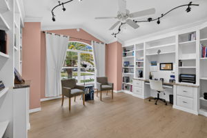 Second Bedroom with Built-In Desk and Cabinetry
