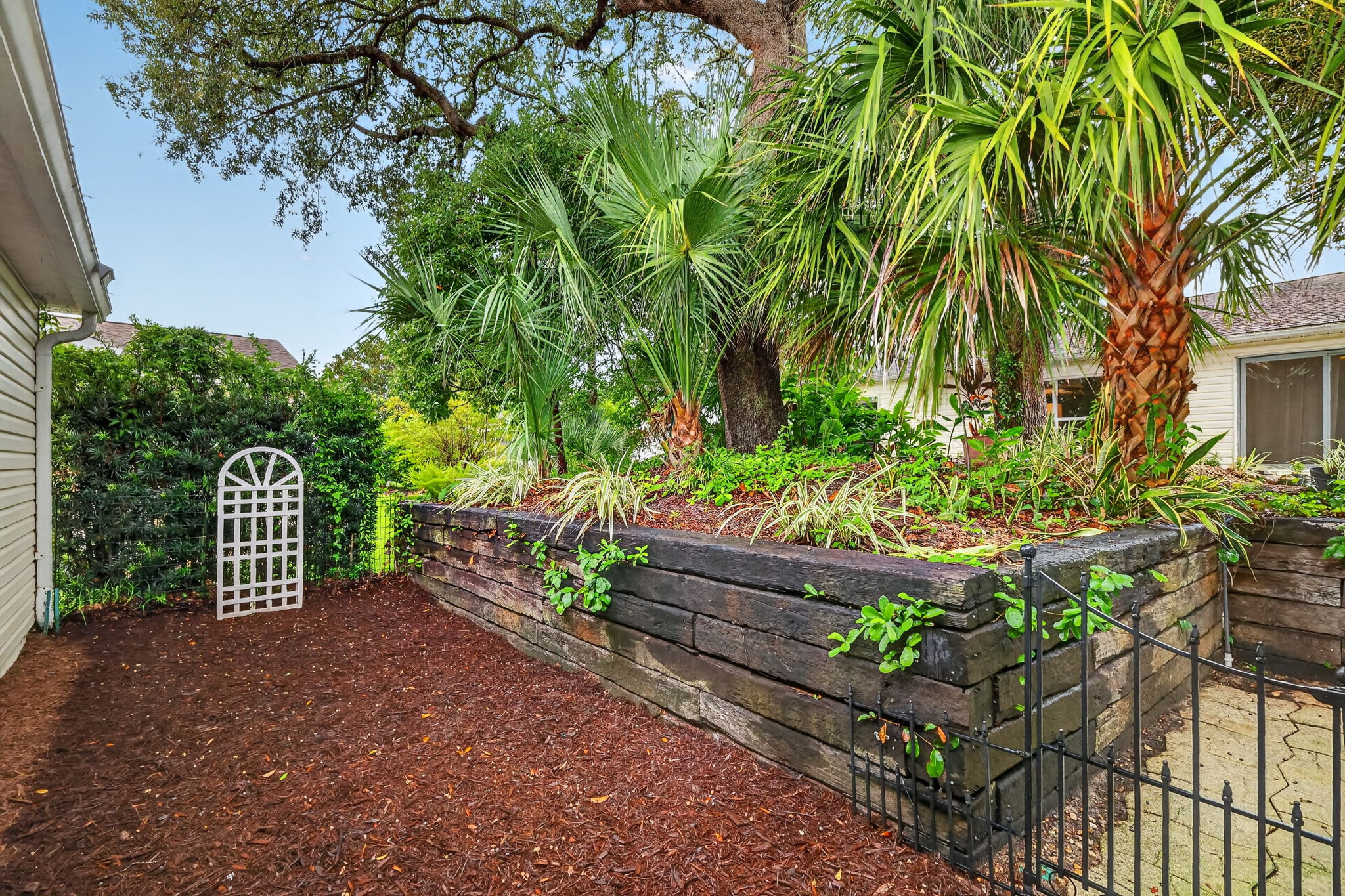 Private Rear Yard with Mature Landscaping