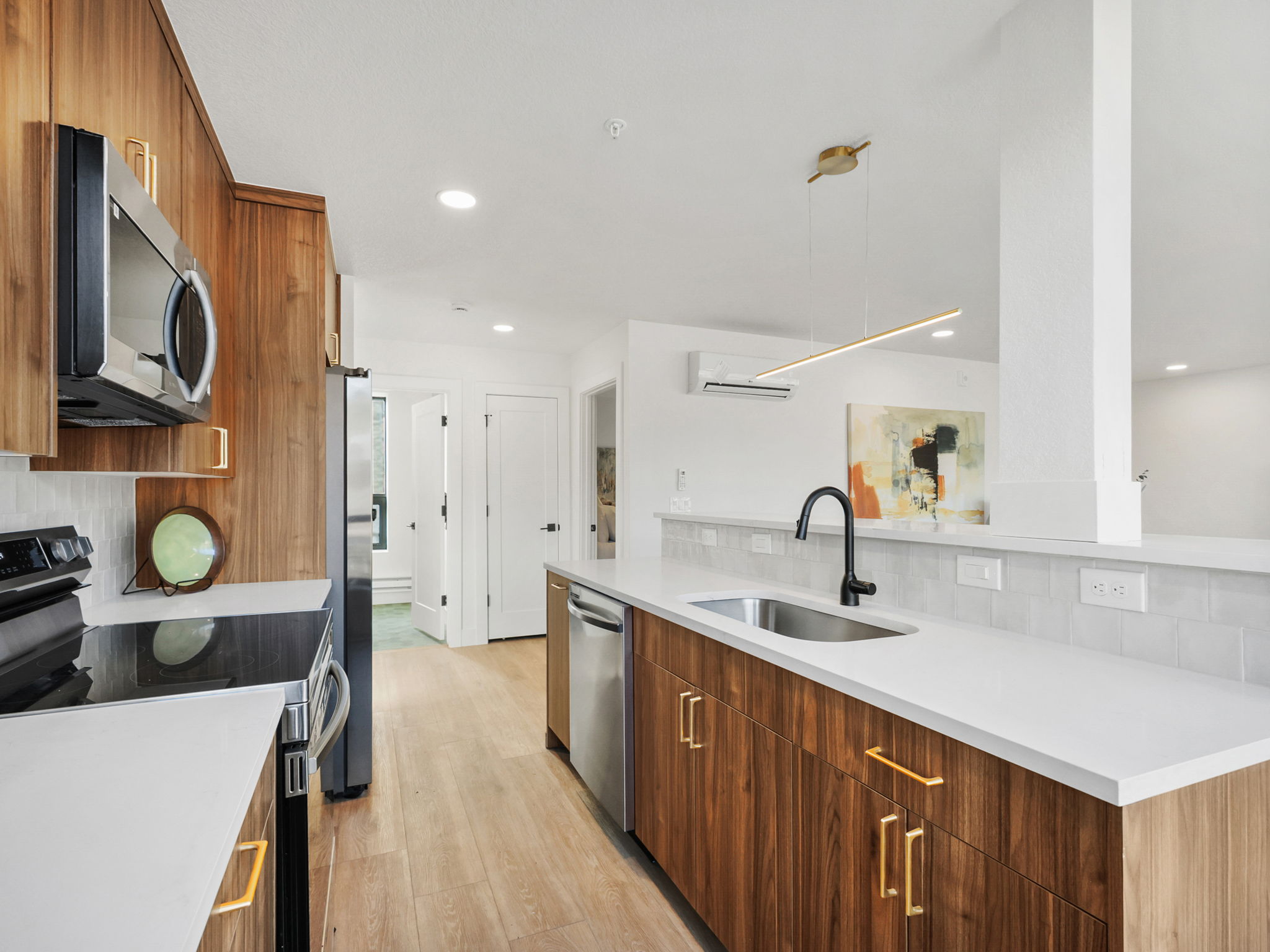 Stainless steel appliances.