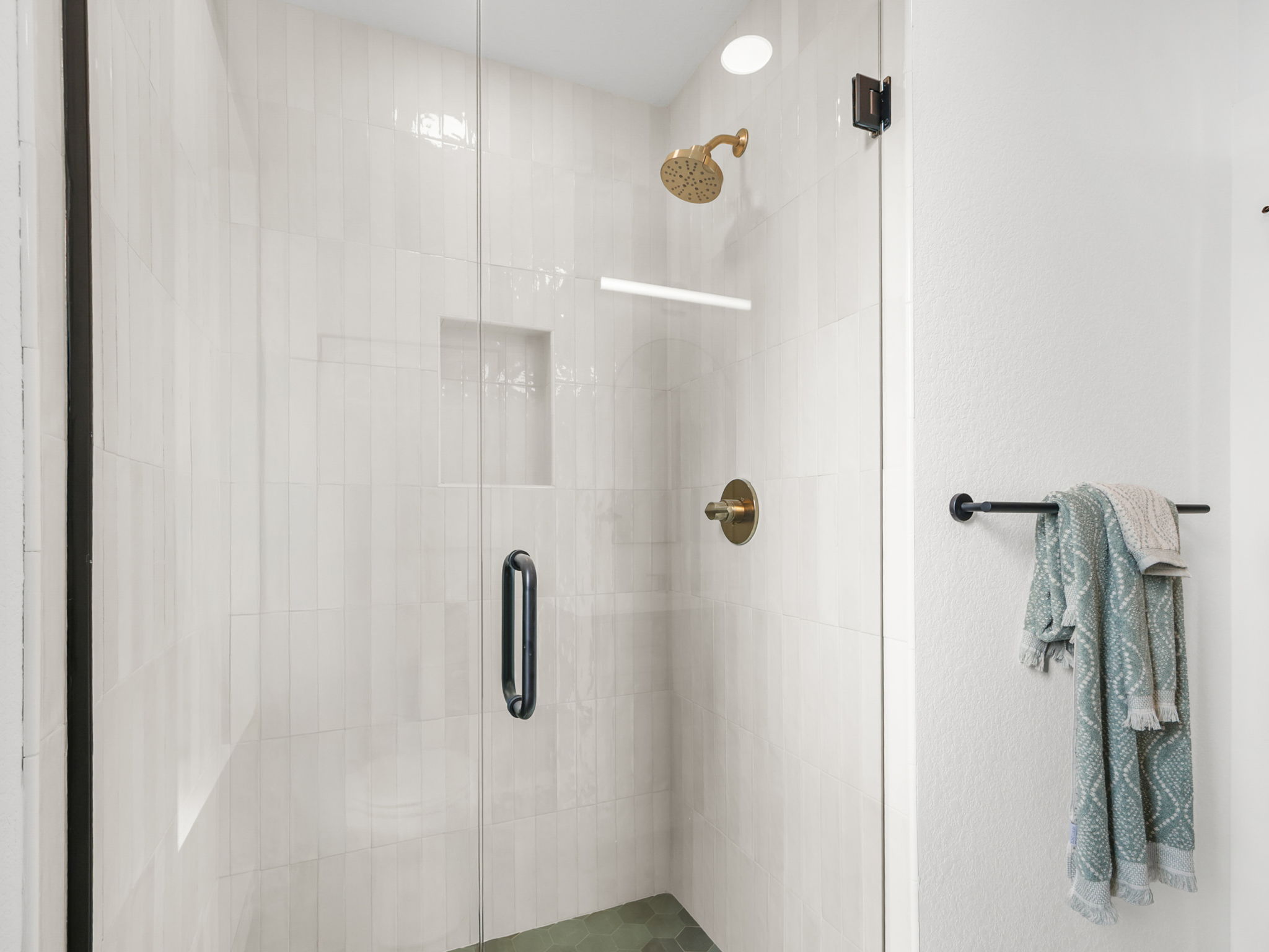 Walk-in shower.