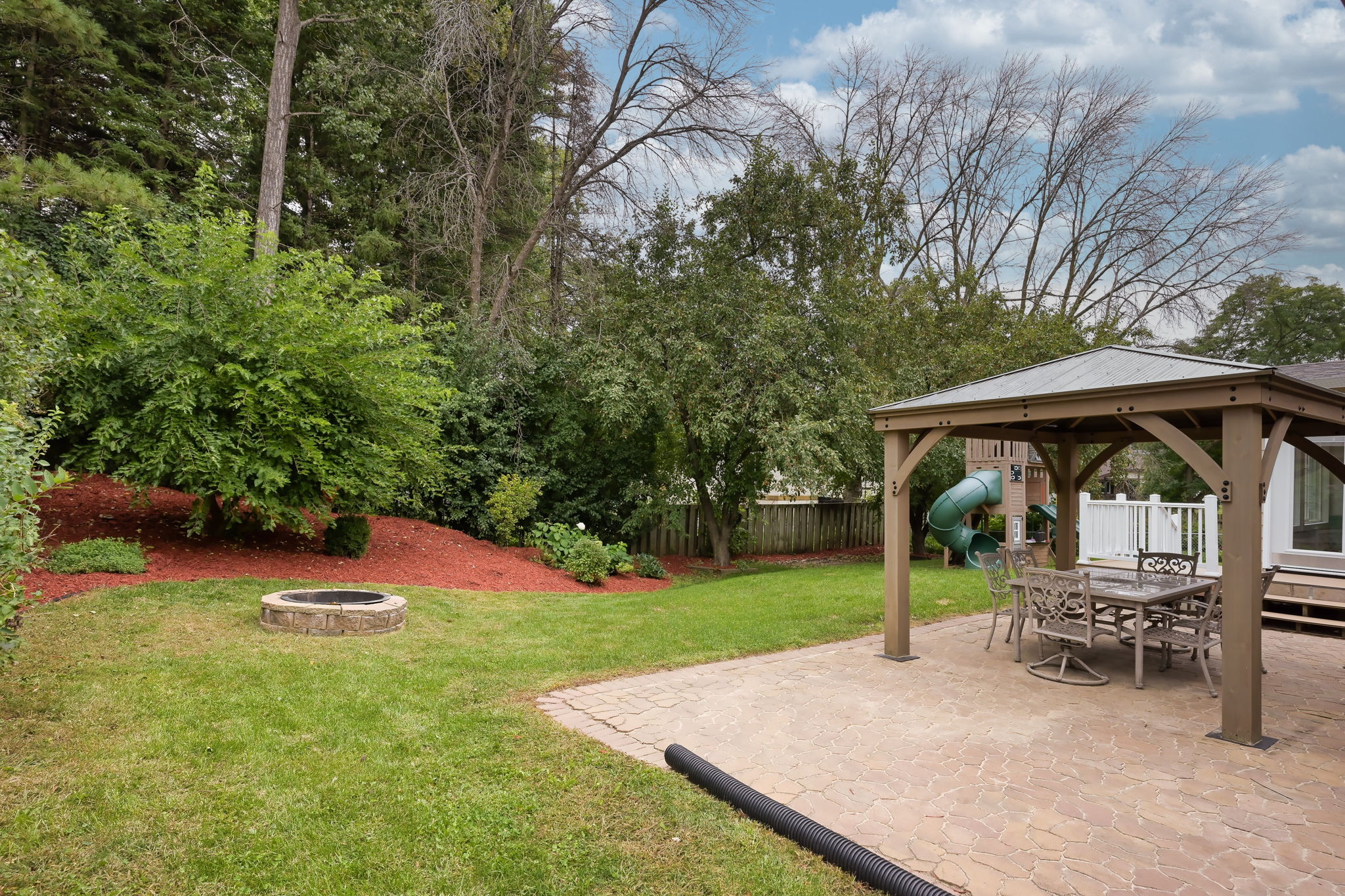 The Firepit area is ready for your fall gatherings!