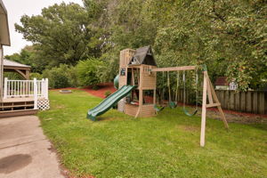 Fenced backyard and play space