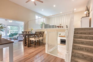 Head upstairs to the Living Room or down stairs to the Family Room with cozy fireplace.