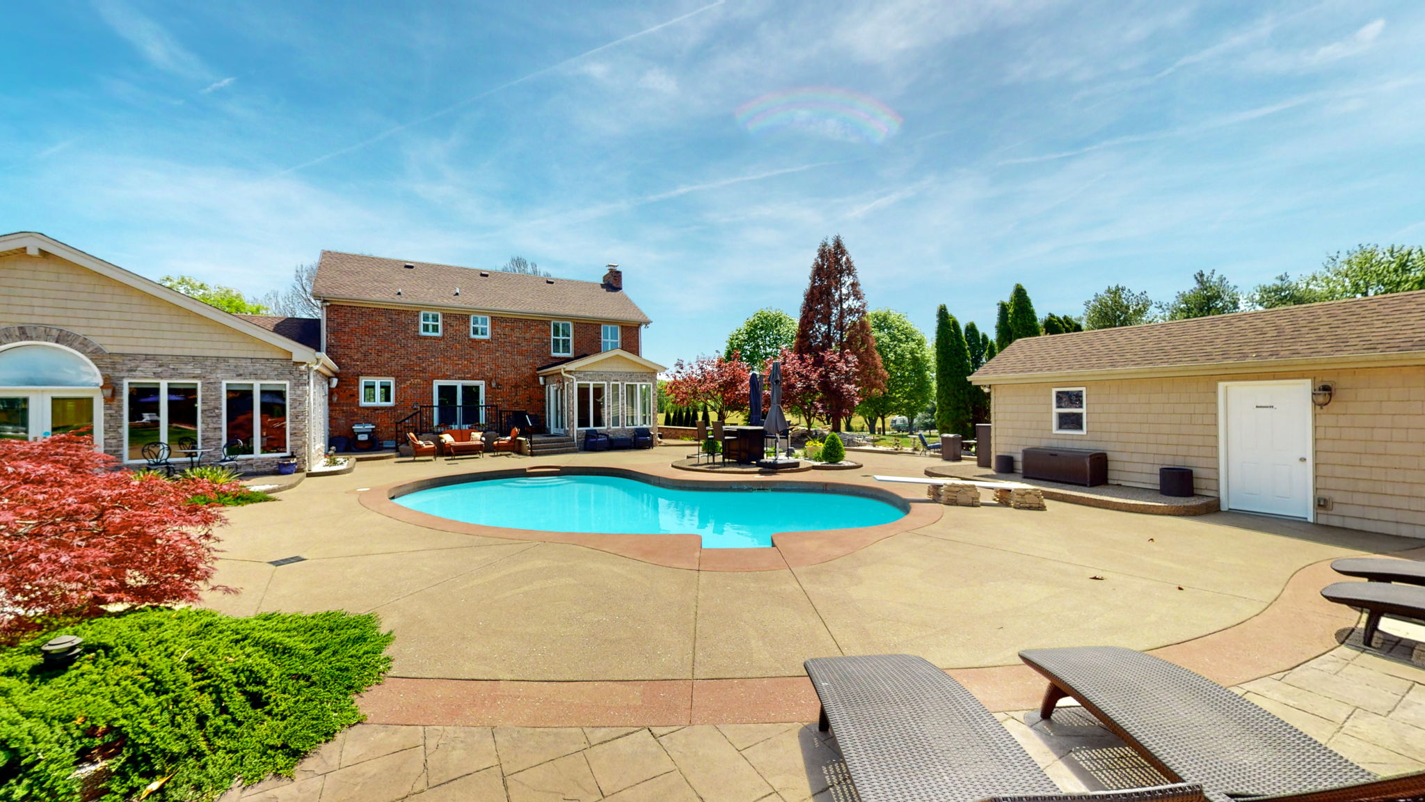 A (10x20) pool house with changing area, a shower and toilet for your convenience.