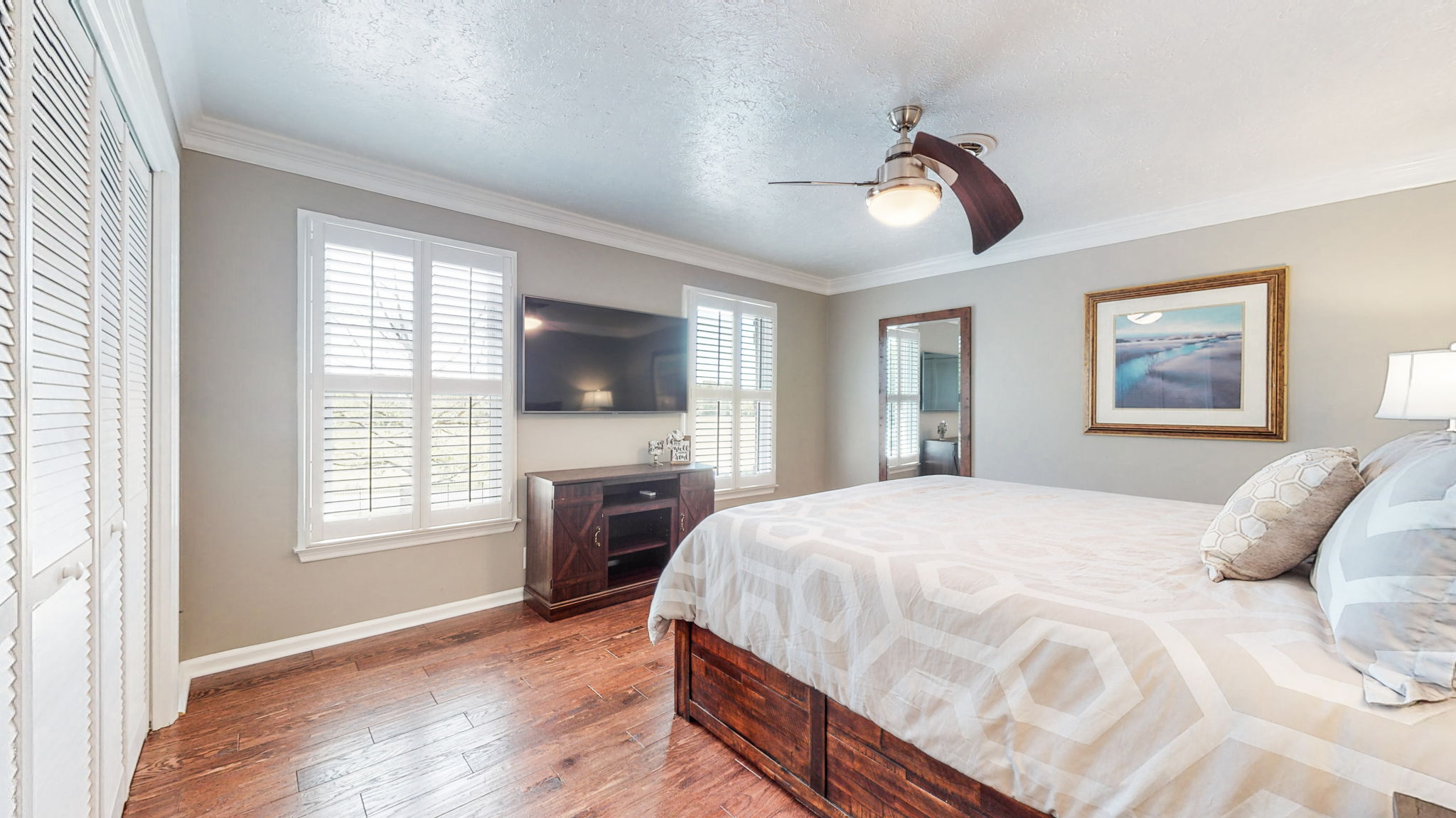 Plantation shutters on almost all the windows.