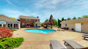 A (10x20) pool house with changing area, a shower and toilet for your convenience.