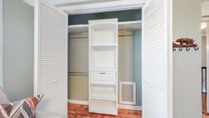 Generous closets in both secondary bedrooms have great built-in storage.