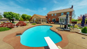 Diving into the pool, sitting in one of the many seating areas with friends, or alone reading a book; this backyard has something for everyone.
