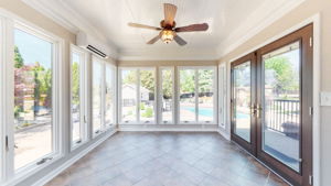 Imagine sitting in the comfortable sunroom looking at your tranquil, saltwater pool and beautifully landscaped backyard.