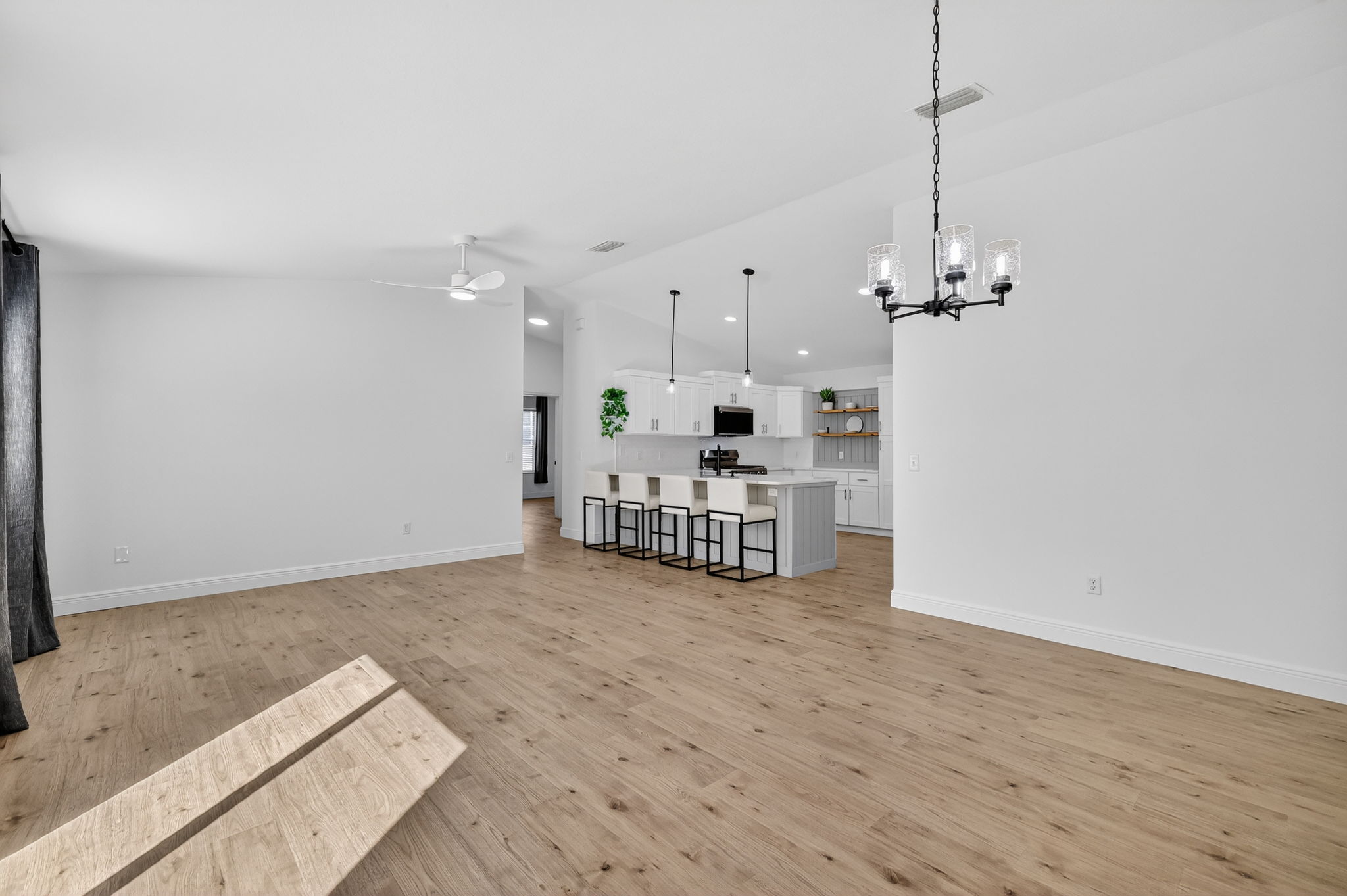 Living, Dining, and Kitchen