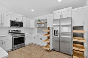 Kitchen Built-In Double Pantries with Roll-Out Shelving