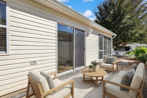 Side Paver Patio-Virtually Staged