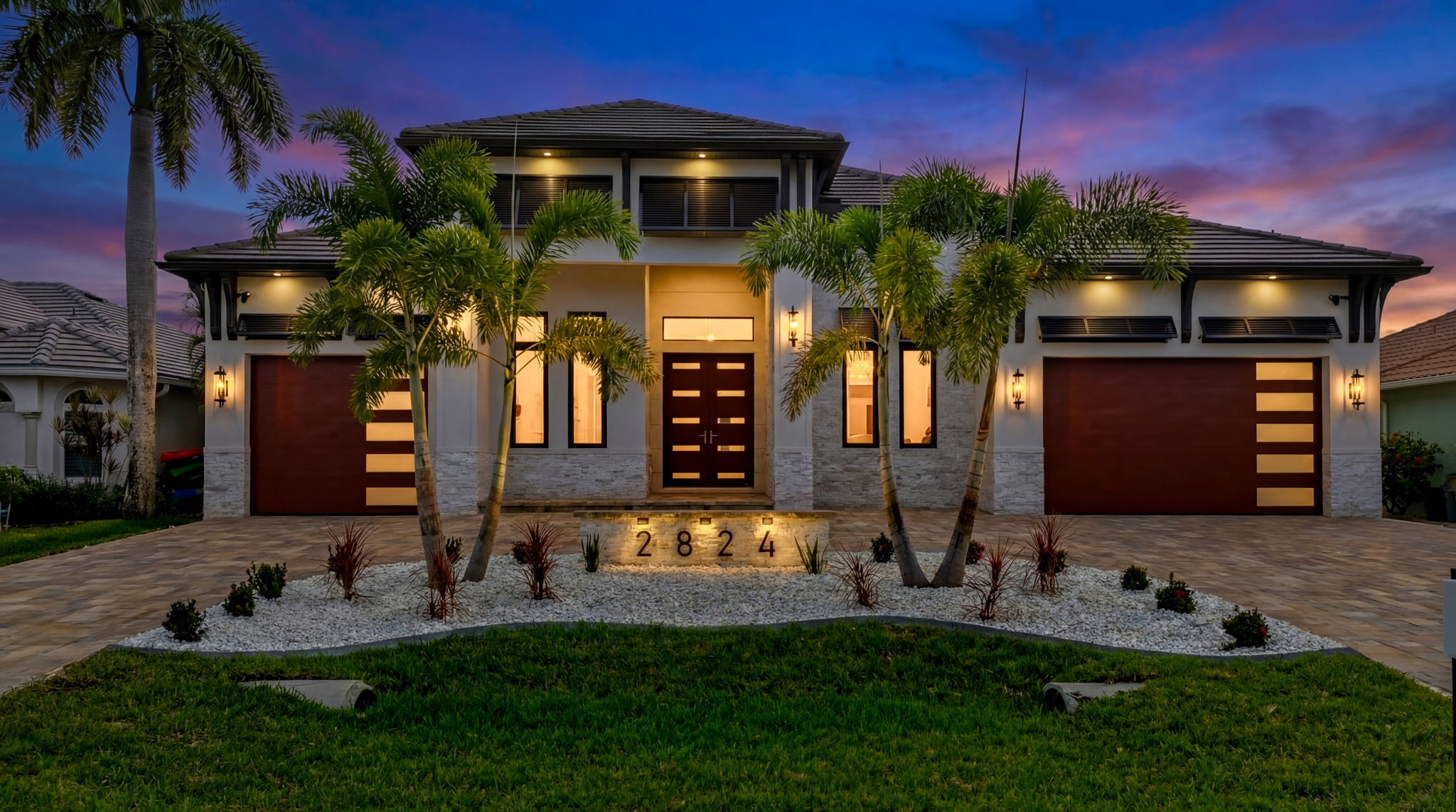 Aerial Front Exterior 1 of 2 - Dusk