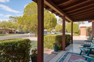 View from front porch of treelined streets