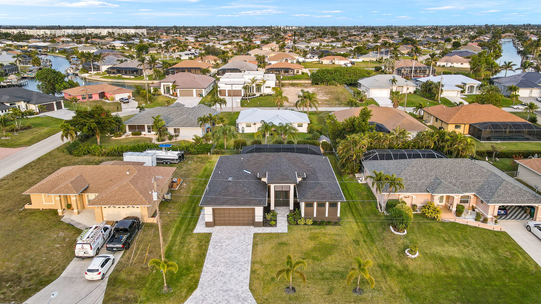 Aerial Front Exterior