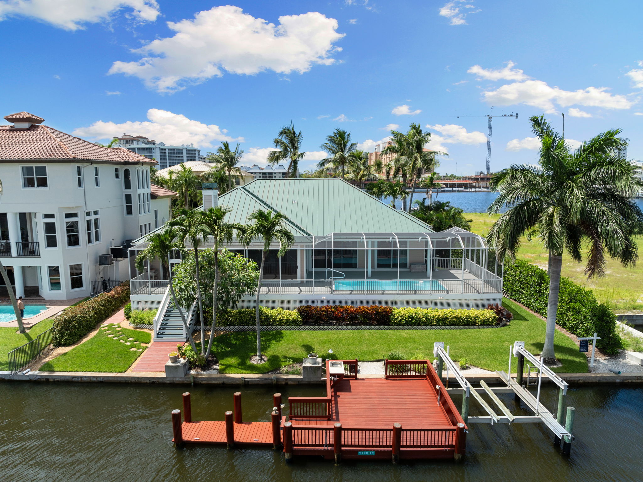 Rear View of Home, Dock & Lift