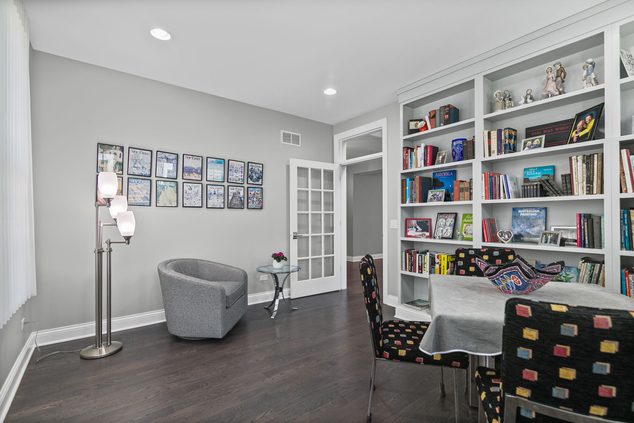 Den/Bedroom with Built-In Bookcases