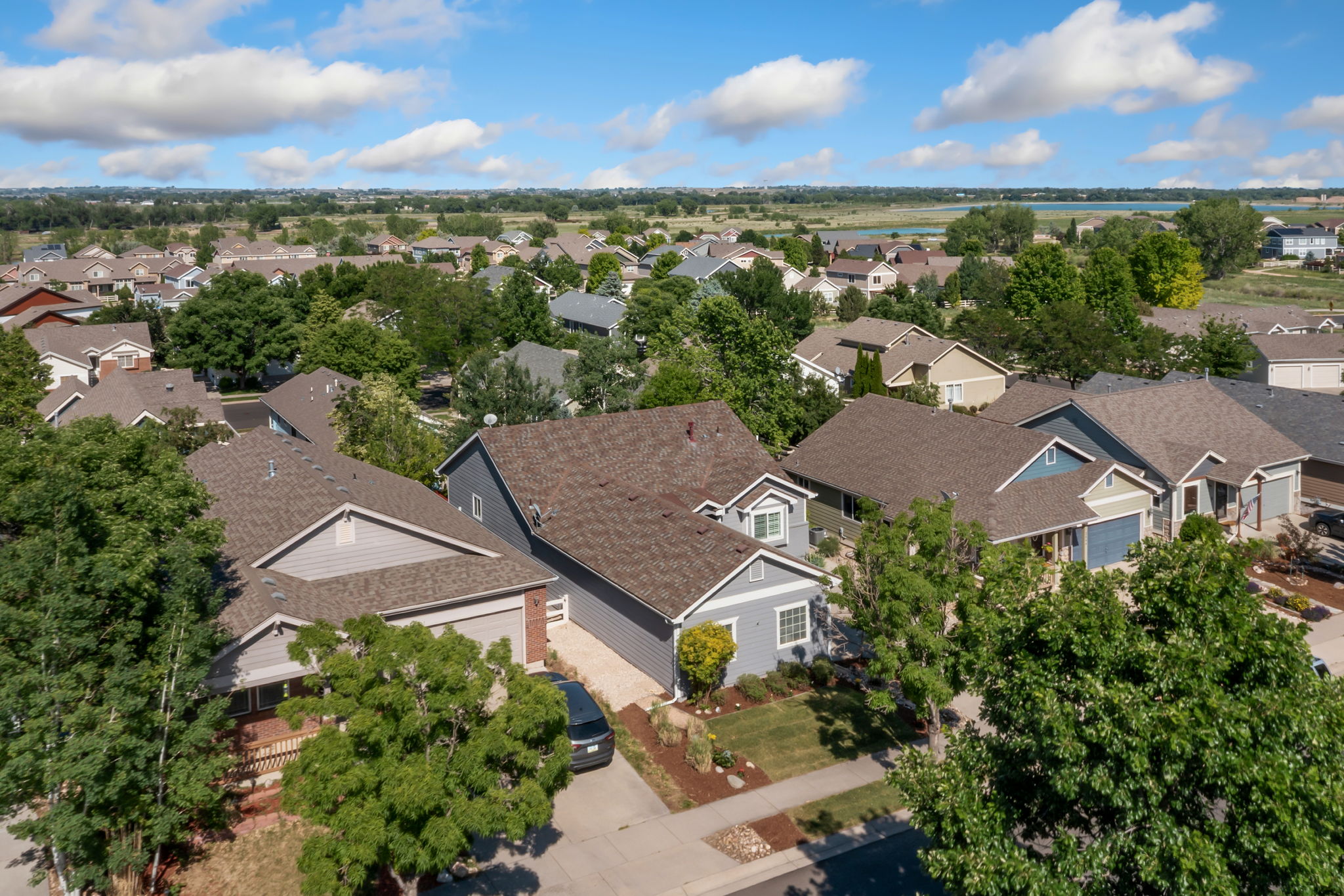 Facing Southwest and tucked away in the middle of the neighborhood.