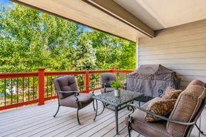 Covered Back Deck with Trex Flooring. Perfect for Morning Coffee!