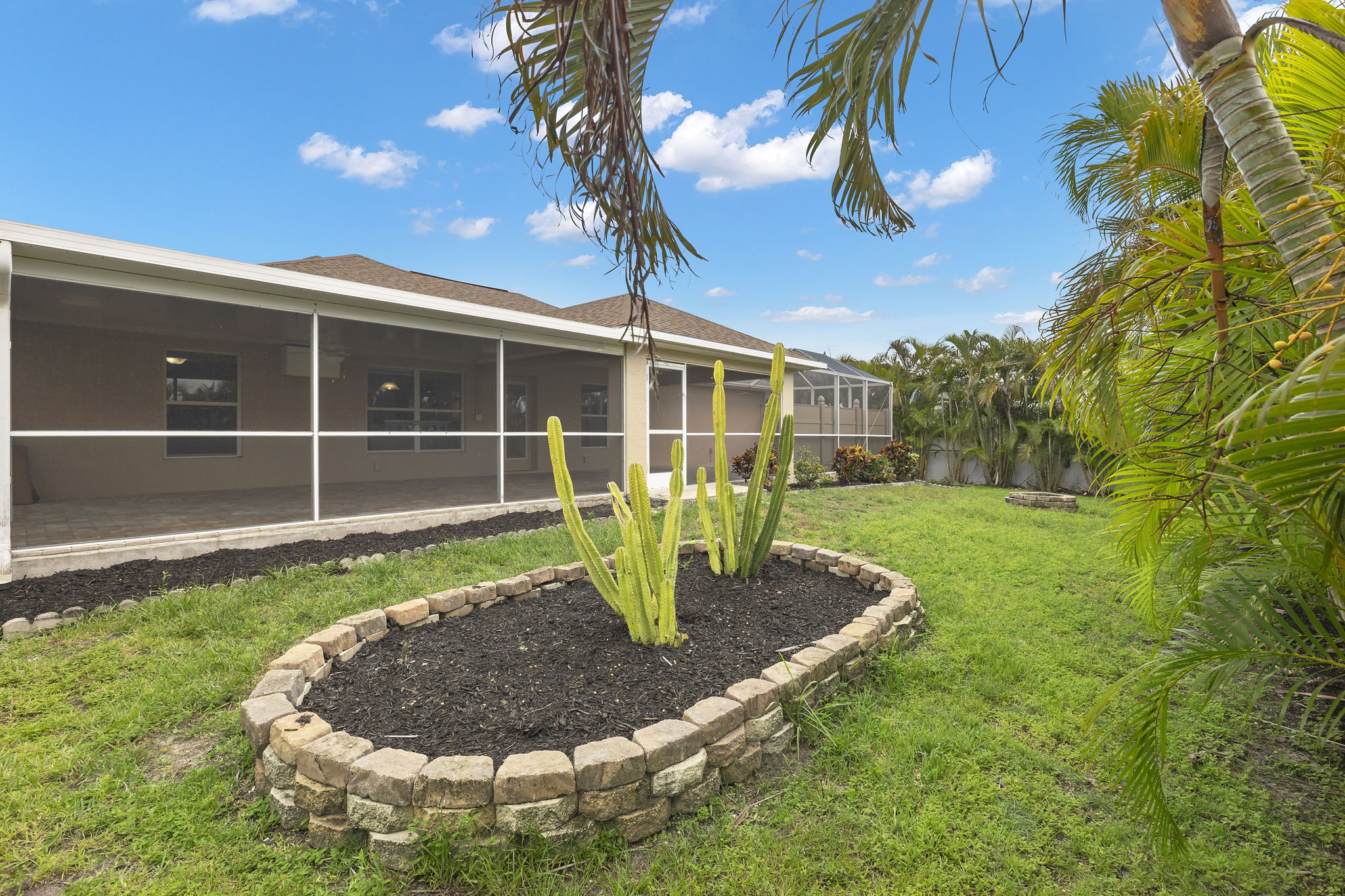 Easy care fenced rear yard