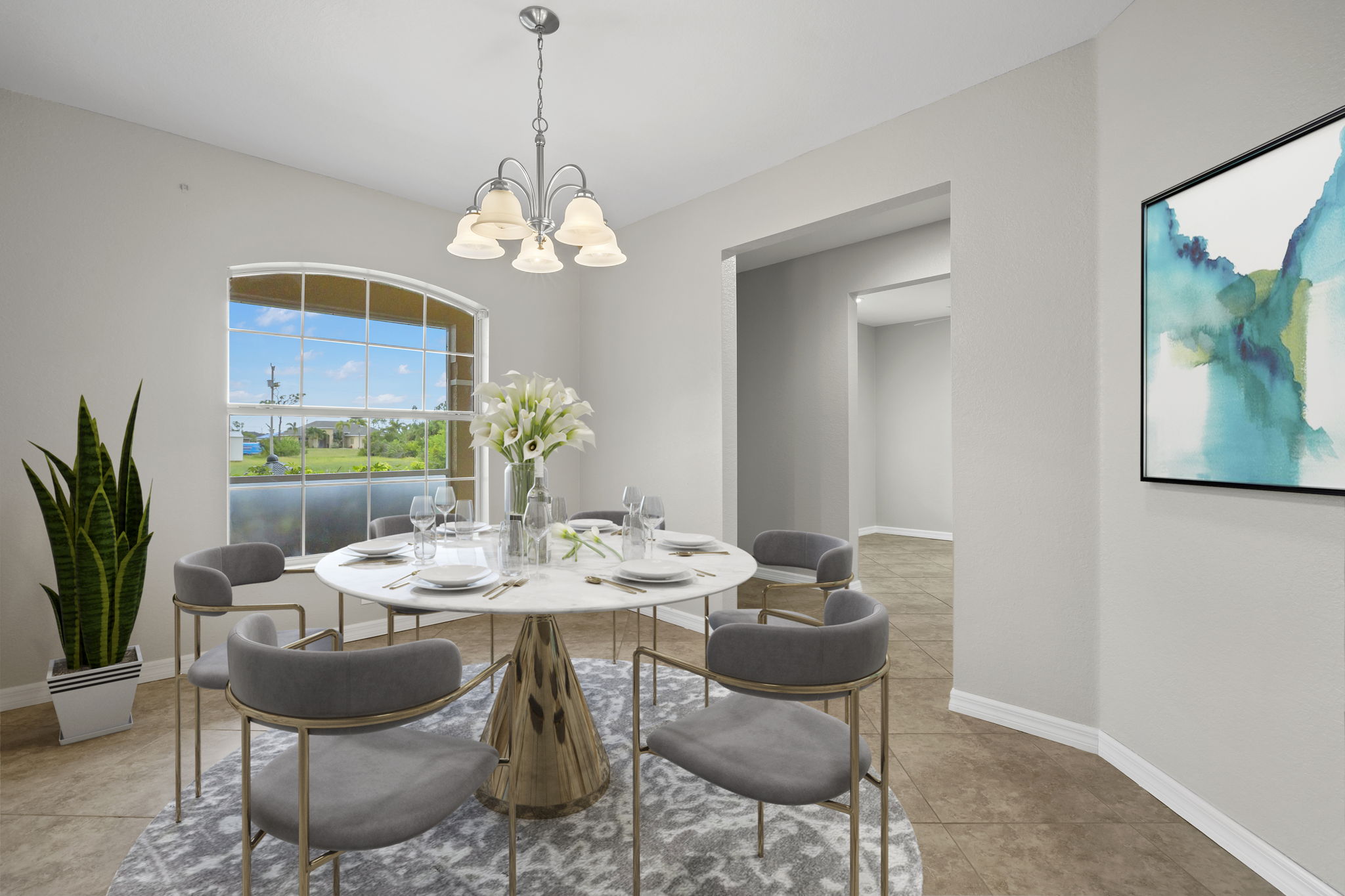 Virtually Staged Dining Room