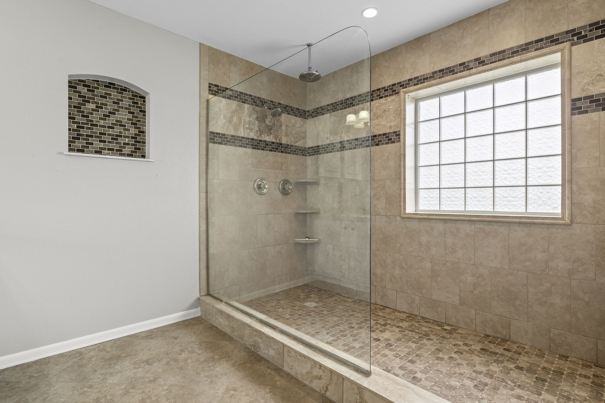 Walk in Shower is 4 ft x 8 ft