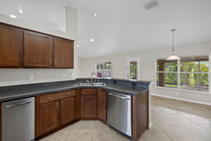 Sink overlooks breakfast area