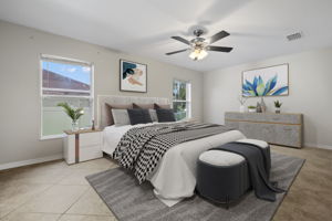 Virtually Staged Primary Bedroom