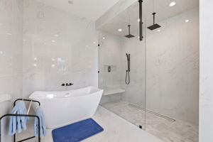 A true spa experience at home - complete with a soaking tub, walk-in shower, and private water closet